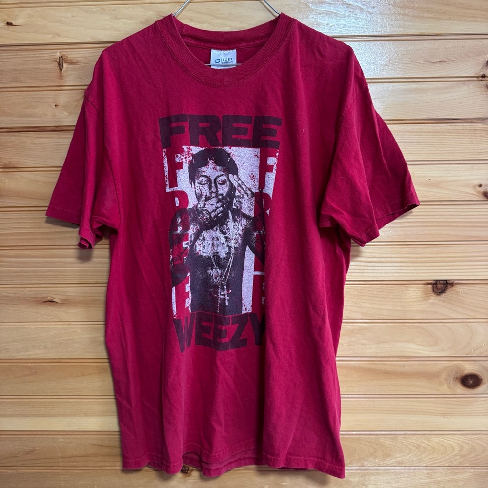 Port and Company Free Weezy Lil Wayne Red Graphic Tee Large